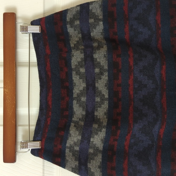 New York Clothing Co. 80's Vintage Union Made Aztec Wool Blend Mini Wrap Skirt 4 - Picture 9 of 9